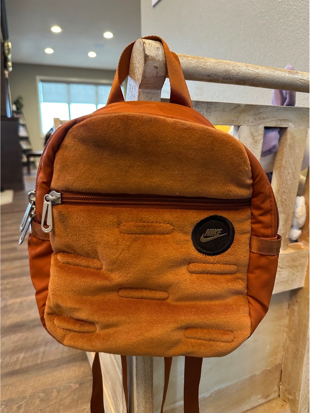 Nike Sportswear Futura 365 Mini Backpack Burnt Orange Velour Velvet DQ5702-838